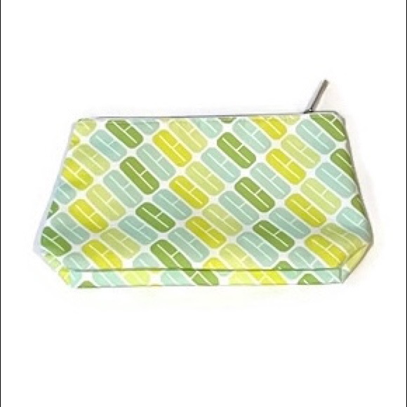 CLINIQUE SIGNATURE C GREEN AND YELLOW MAKEUP COSMETIC BAG - Picture 2 of 5